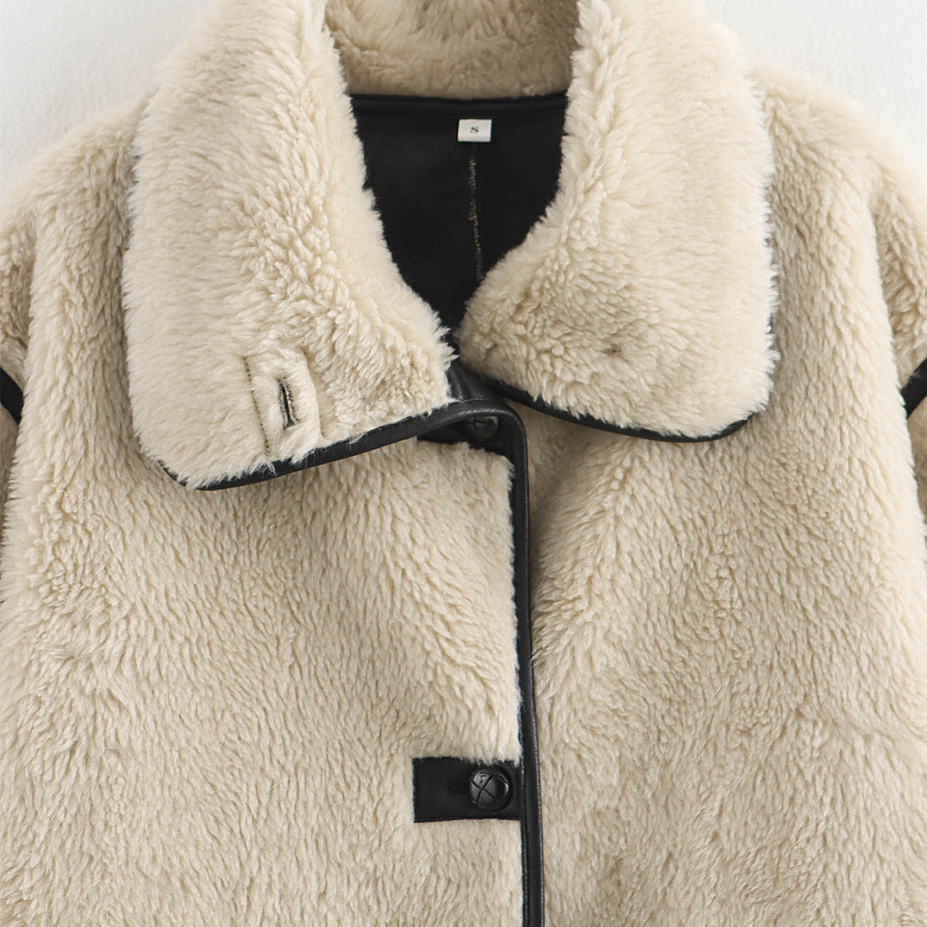 Big collar fur integrated plush jacket