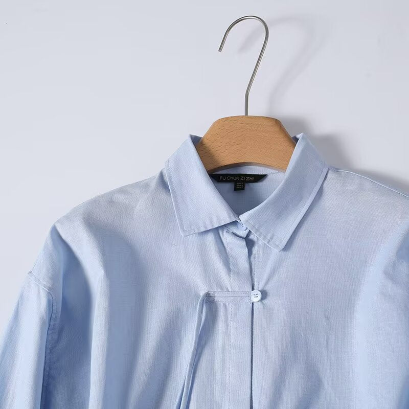 Design inspired linen casual long sleeved shirt