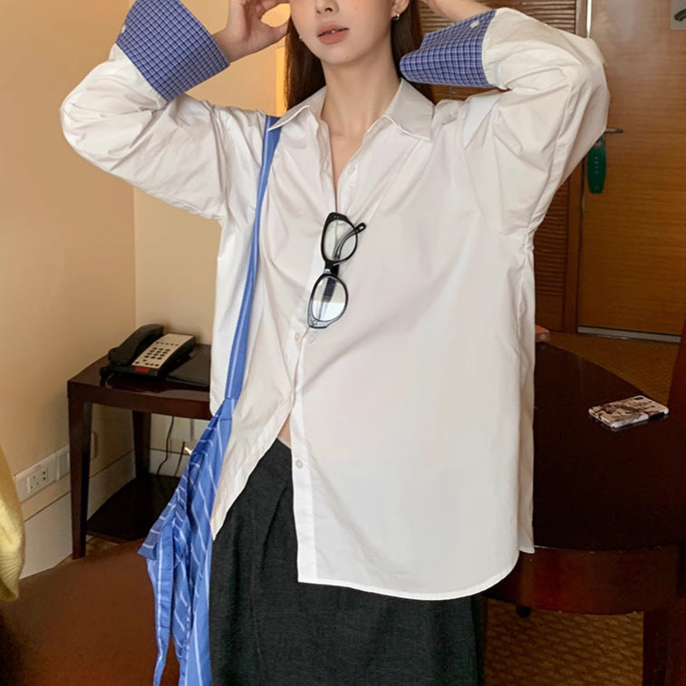 White Shirt Women Style Inner Top Unique and Stylish Blouse for Autumn