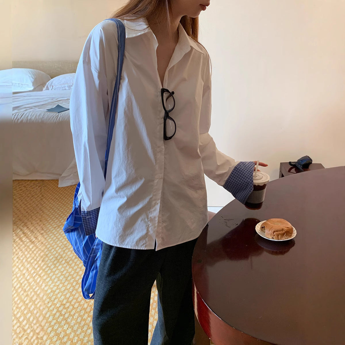 White Shirt Women Style Inner Top Unique and Stylish Blouse for Autumn