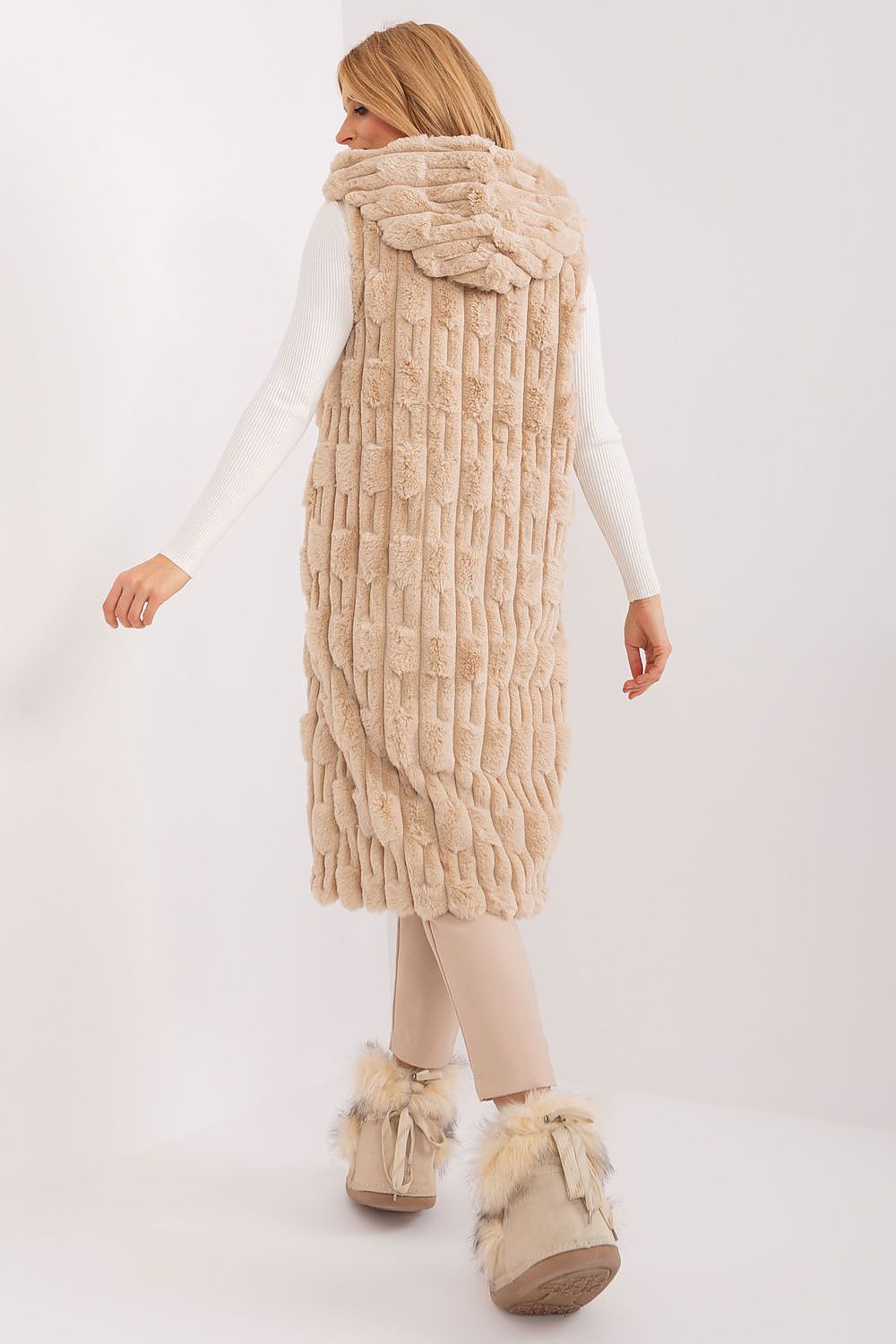 Gilet long à capuche