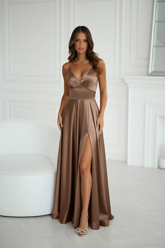  Robe longue model 220834 Bicotone 